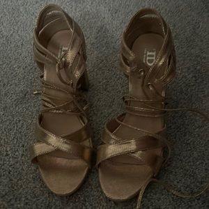 ASOS gold lace up sandals